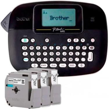 Imagem de Rotulador Eletrônico Preto Ptm95bkbp Com 3 Fitas, Brother