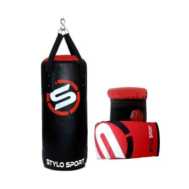Imagem de SACO DE PANCADA STYLO VAZIO 70X90 +LUVA VERMELHO-Unissex