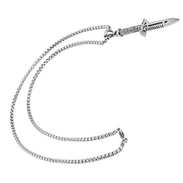 Imagem de Colar de presente, acessório de joias masculinas para festa para viagens diárias (corrente de aço combinando)