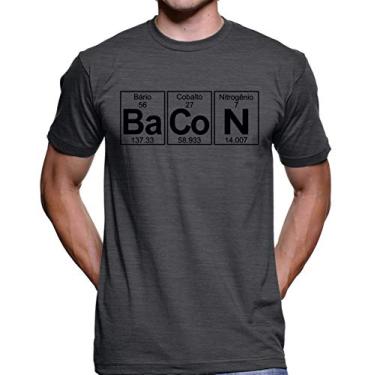 Imagem de Camiseta Amo Bacon Química Nerd 1009 (Cinza Grafite, G)