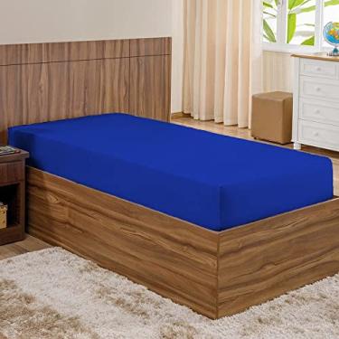 Imagem de Lençol Solteiro com Elástico Azul Royal