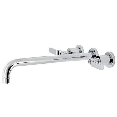 Imagem de Kingston Brass Torneira de parede para banheira KS8041KL, cromada polida