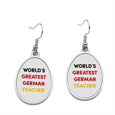 Imagem de World's Greatest German Teacher Brinco - Brincos pendentes para meninas - Presente de festa de aniversário dos namorados, Metal, Sem pedras preciosas
