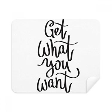 Imagem de Compre o que você quer, pano de limpeza de tela com citações, 2 peças, tecido de camurça