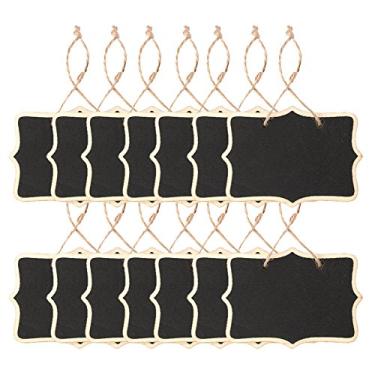 Imagem de AUSTOR 14 mini quadros-negros para pendurar quadros-negros retangulares de dois lados, quadro negro para pendurar para casamentos, artesanato infantil