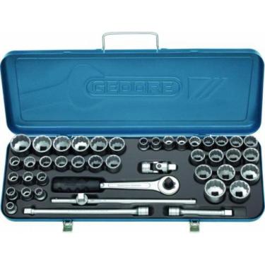 Imagem de Jogo de Soquete Estriado Encaixe 1/2" - 43 peças - Gedore