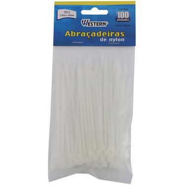 Imagem de Abracadeira Nylon Branca 2,5x100mm Western C/100