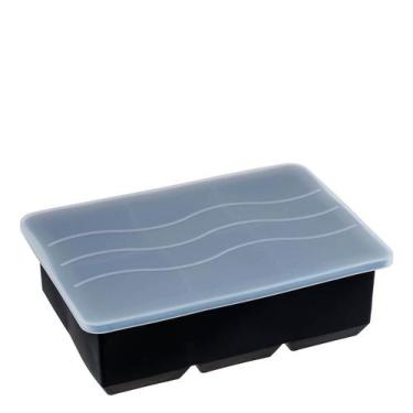 Imagem de Forma De Gelo De Silicone 6 Cubos Preta Com Tampa 16X11x5cm - Weck Ute