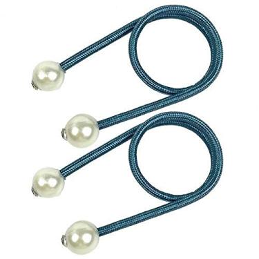 Imagem de 2 peças prendedor de cortina prático requintado clipe de cortina resistente ao desgaste decorativo fivela de cortina prendedores de cortina suportes de cortina ganchos de amarração de cortina, azul pavão escuro, 2 peças