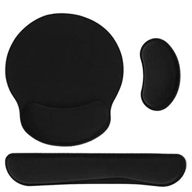 Imagem de 1 peça ergonômico macio apoio de pulso resto mouse pad antiderrapante mouse tapete almofada universal para computador de escritório PC tablet, conjunto 3 em 1