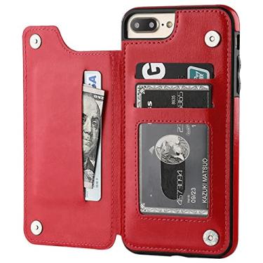 Imagem de Capa de telefone flip retro de couro de luxo para iphone 14 13 12 11 pro max mini xr x xs max 8 7 6 s 6 plus 5s se3 2022 2020, vermelho, para iphone 5 5s se