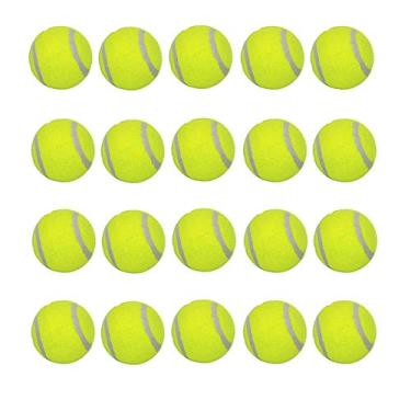 Imagem de LUCKYERMORE Bolas de tênis para cães pacote com 20 bolas de tênis para cães pequenos Brinquedo premium para buscar não tóxico material não abrasivo mini bola de tênis de 5 cm para cachorro pequeno