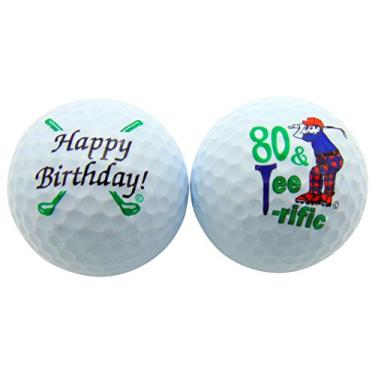 Imagem de 80 & Tee-Riffic 80º aniversário bola de golfe conjunto de 2 bolas e caixa de exibição
