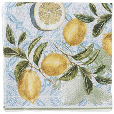 Imagem de Boston International IHR Guardanapos de papel para coquetéis com 3 camadas, 12,7 x 12,7 cm, Limão Citrino