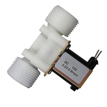 Imagem de Fankerba Válvula solenoide elétrica de entrada de água de 12 V CC normalmente fechada N/C 0,02 a 0,8 mpa - Rosca de parafuso paralela de plástico