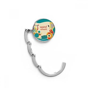 Imagem de Fone de ouvido tambor instrumentos musicais padrão gancho de mesa fecho decorativo extensão dobrável cabide