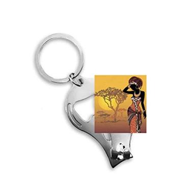 Imagem de Savanna africana vestidos pretos femininos cortador de unhas abridor chaveiro tesoura
