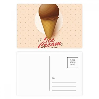 Imagem de Cascas de sorvete de chocolate marrom conjunto de cartão postal de aniversário cartão de agradecimento