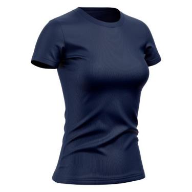 Imagem de Camiseta Feminina Dry Básica Lisa Proteção Solar Uv Térmica Camisa Blu