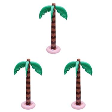 Imagem de 3 peças infláveis de palmeiras jumbo para decoração de festa de praia para festa de luau para festa de verão