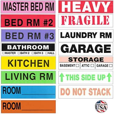 Imagem de Etiqueta A-Room Moving Labels Color Coded (800 unidades), 3-4 quartos Home Pack, Moving Supplies