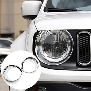 Imagem de Xodouhi Capa de luz frontal ABS acabamento da tampa do farol dianteiro para Jeep Renegade 2017 2018 2019 2020 acessórios de carro