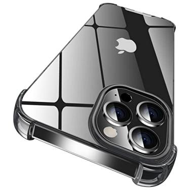 Imagem de ORIbox Capa para iPhone 12 Pro Max, preta, design de cristal, proteção resistente, protetor de câmera, transparente, para mulheres, homens, meninas, meninos e crianças