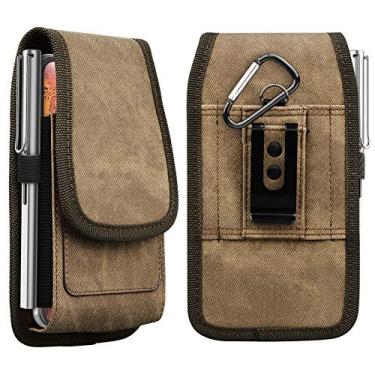 Imagem de Tiflook Coldre de telefone para iPhone 12 Pro Max 11 XR 8+ 7+ Samsung Galaxy Note 20 S21 Plus S20 FE S10 A51 A11 Moto G Fast G7 Power LG Stylo 5 4 V40 V20 Estojo de clipe de cinto para celular, marrom