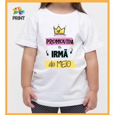 Imagem de Camiseta Infantil Promovida A Irmã Do Meio  - Chá De Bebê Zlprint