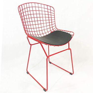 Imagem de Cadeira BERTOIA Vermelha assento preto - Poltronas do Sul