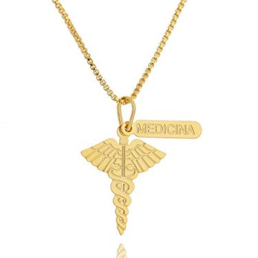 Imagem de Colar Profissão Medicina - Semijoia Folheada a Ouro Lua Mia Joias