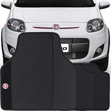 Imagem de Jogo de Tapete Borracha Pvc Universal Fiat Palio 2000 a 2018 Preto Bordado Carpete Antiderrapante Impermeável