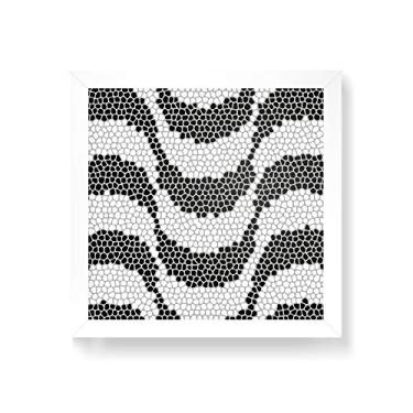 Imagem de Arte Maníacos Quadro Decorativo Optical Ondas Mosaico - 50x50cm (Moldura em laca branca)