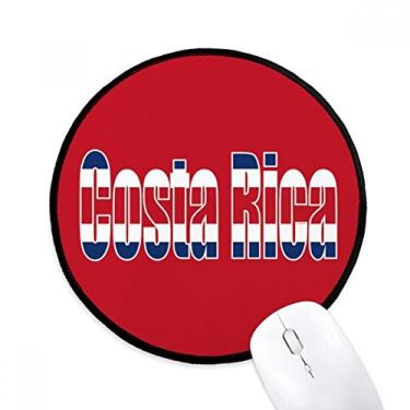 Imagem de Mousepads redondos antiderrapantes com nome da bandeira do país da Costa Rica, bordas costuradas pretas, presente de escritório