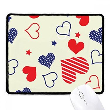 Imagem de Mousepad vermelho azul em forma de coração Pentagrama América Tapete de borracha para jogos