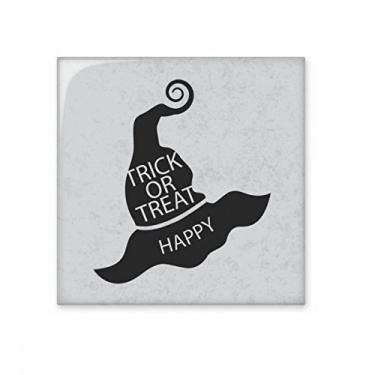 Imagem de Halloween chapéu de bruxa preto azulejo de cerâmica brilhante decalque pedra adornada tijolo vitrificado