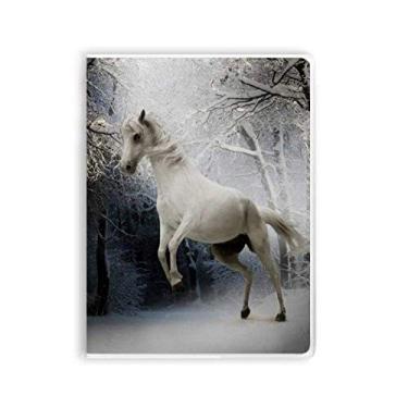 Imagem de Caderno White Horse Science Nature Scenery capa de goma diário capa macia