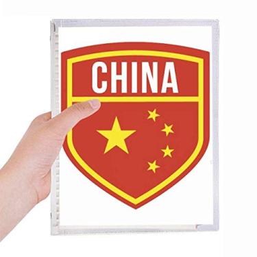 Imagem de Caderno de anotações com a bandeira nacional Made in China Shield Folhas soltas Diário Recarregável