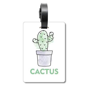 Imagem de Suculentas de cacto, planta em vaso aquarela, bolsa de viagem, etiqueta para bagagem, cartão para pendurar