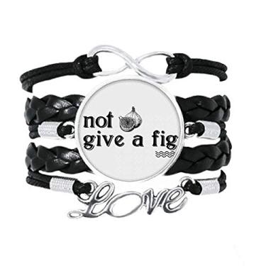 Imagem de OFFbb-USA Pulseira de figo interessante com palavras, acessório para amor, corda de tricô de couro torcido, presente