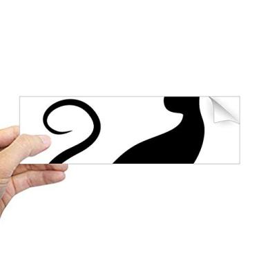 Imagem de DIYthinker Adesivo retangular elegante com silhueta de animal de gato preto para janela de notebook