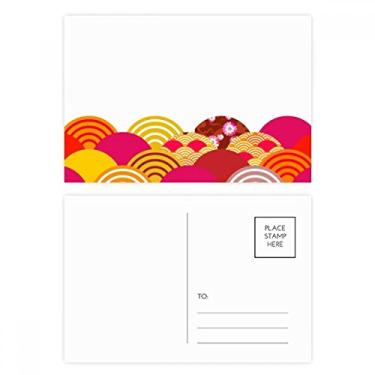 Imagem de Line Sakura Pattern Geometria Conjunto de cartões postais de aniversário cartão de agradecimento