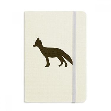 Imagem de Caderno de retrato de animal fofo de raposa preta oficial de tecido capa dura diário clássico