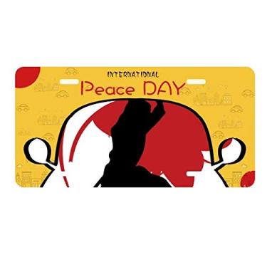 Imagem de DIYthinker Japan Bushido Samurai Sakura Outline Placa de licença Ásia Decoração de carro Dia da Paz