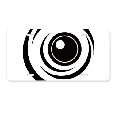 Imagem de DIYthinker Etiqueta de aço inoxidável para decoração de olhos de vetor, decoração de placa de licença preta
