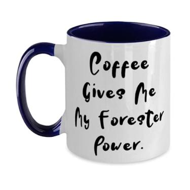 Imagem de Fancy Forester, Caneca Coffee Give Me My Forester Power, Forester em dois tons 325 ml da Team Leader