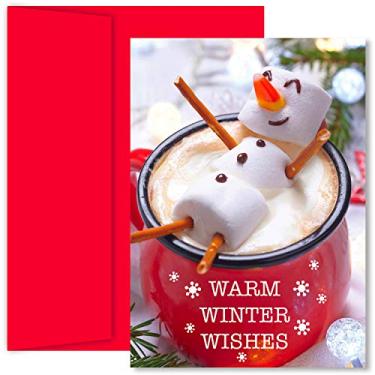 Imagem de Masterpiece Studios Holiday Collection 18 cartões de Natal em caixa com envelopes, 19,8 cm x 14,2 cm, boneco de neve Marshmallow (910.000)