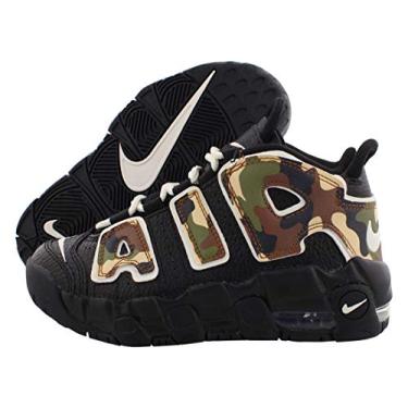 Imagem de Tênis para meninos Nike Air More Uptempo Qs, Black/Sail-lt British Tan-asparagus, 12 Little Kid