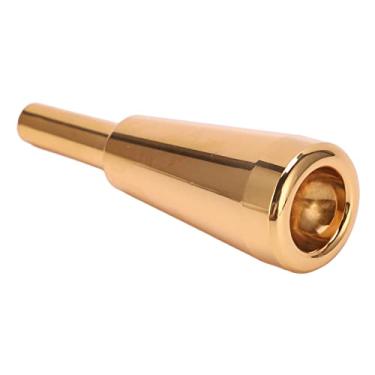 Imagem de Bocal de Trompete Material Metálico 3C Brilho de Longa Duração Mais Espesso Mais Pesado Bocal Substituível Parte do Instrumento (Ouro)