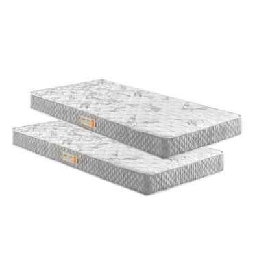 Imagem de Kit 2 Colchões Solteiro D23 Ecoline 88x188x14 Ecoflex Cinza